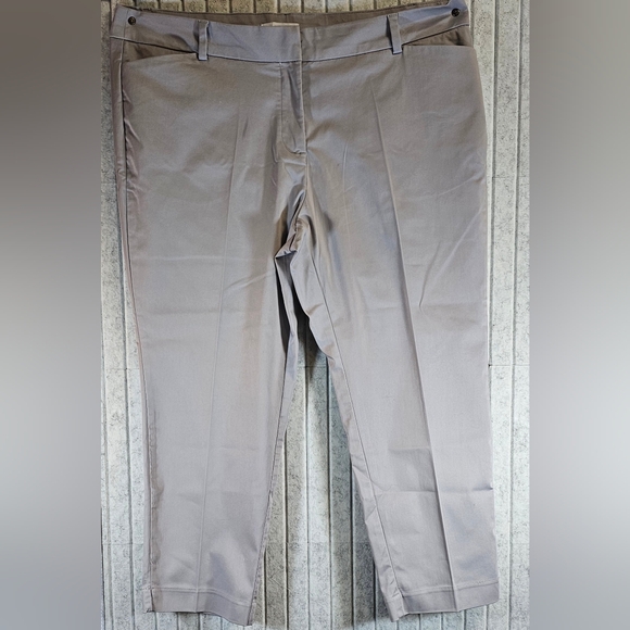 Liz Claiborne Emma Gray Pants Women’s 16W Straight Leg Stretch Cotton Blend - Picture 1 of 2